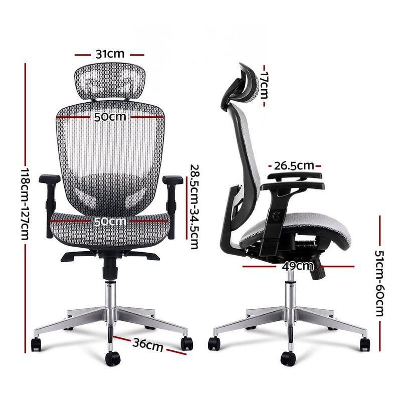 Artiss Office Chair Gaming Chair Computer Chairs Mesh Net Seating Grey Payday Deals