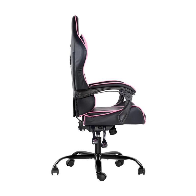 Artiss Office Chair Gaming Chair Computer Chairs Recliner PU Leather Seat Armrest Black Pink Payday Deals