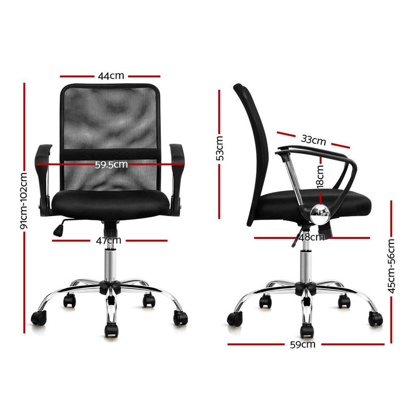 Artiss Office Chair Gaming Chair Computer Mesh Chairs Executive Mid Back Black Payday Deals