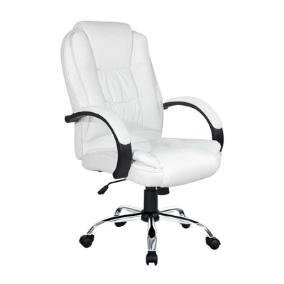 Artiss Office Chair Gaming Computer Chairs Executive PU Leather Seating White Payday Deals