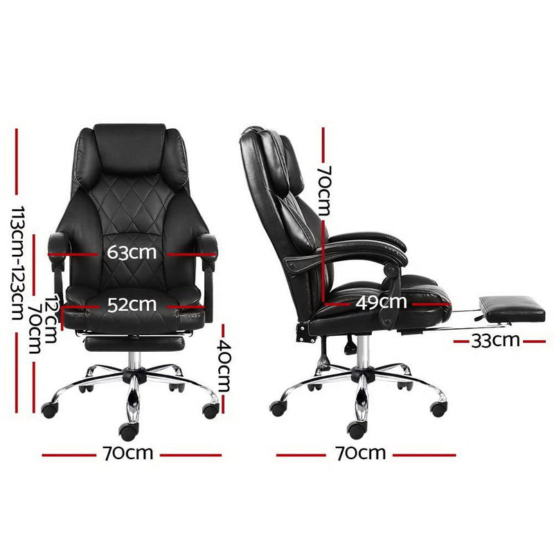 Artiss Office Chair Gaming Computer Executive Chairs Leather Seat Recliner Payday Deals