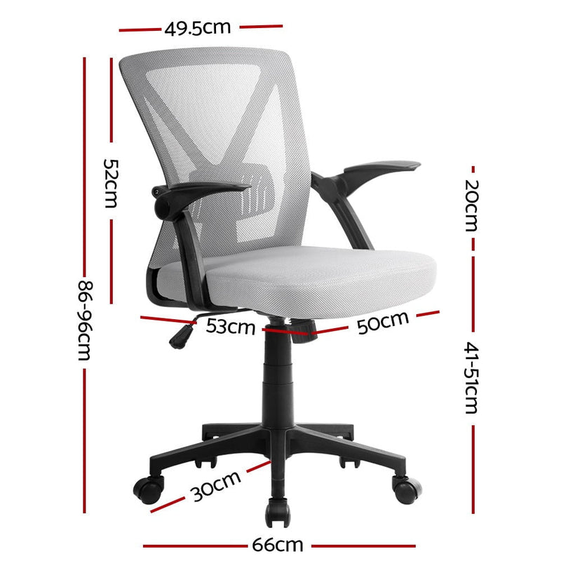 Artiss Office Chair Gaming Executive Computer Chairs Study Mesh Seat Tilt Grey Payday Deals