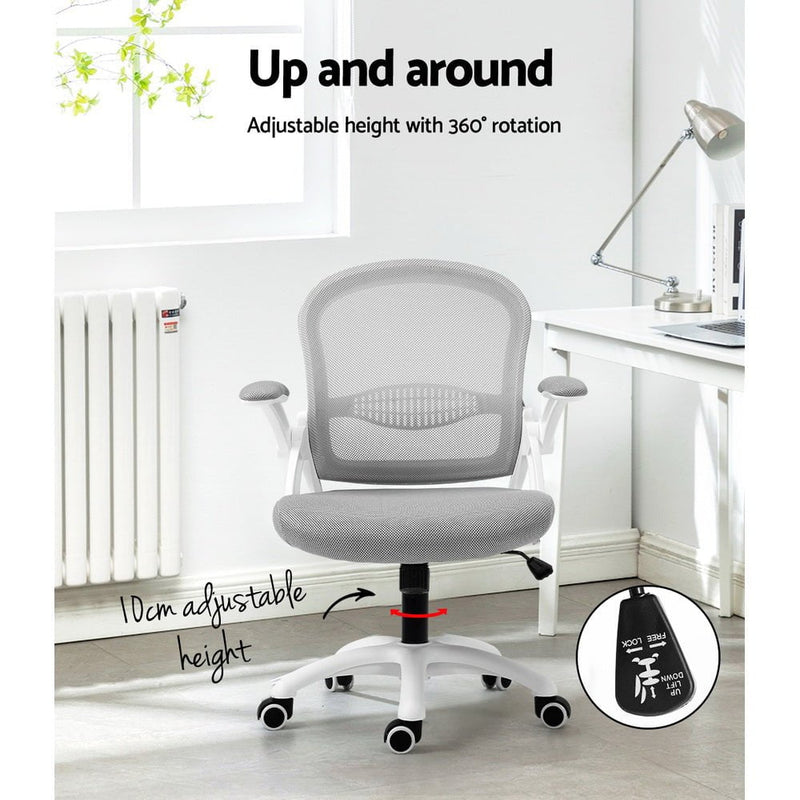 Artiss Office Chair Mesh Computer Desk Chairs Mid Back Work Home Study Grey Payday Deals