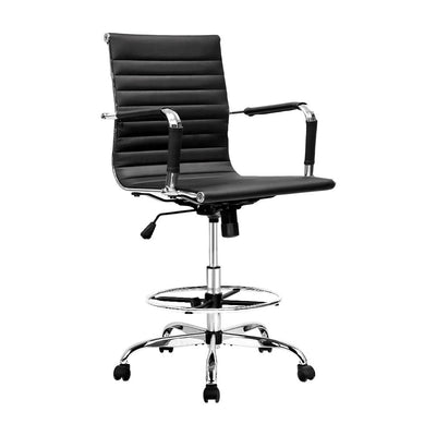 Artiss Office Chair Veer Drafting Stool Mesh Chairs Armrest Standing Desk Black Payday Deals