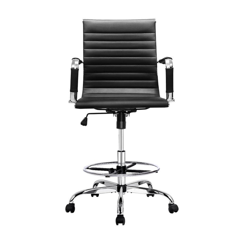 Artiss Office Chair Veer Drafting Stool Mesh Chairs Armrest Standing Desk Black Payday Deals