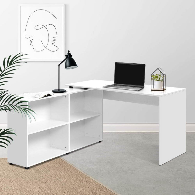 Artiss Office Computer Desk Corner Study Table Workstation Bookcase Storage Payday Deals
