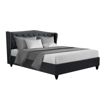 Artiss Pier Bed Frame Fabric - Charcoal King Payday Deals