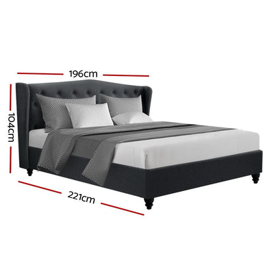 Artiss Pier Bed Frame Fabric - Charcoal King Payday Deals
