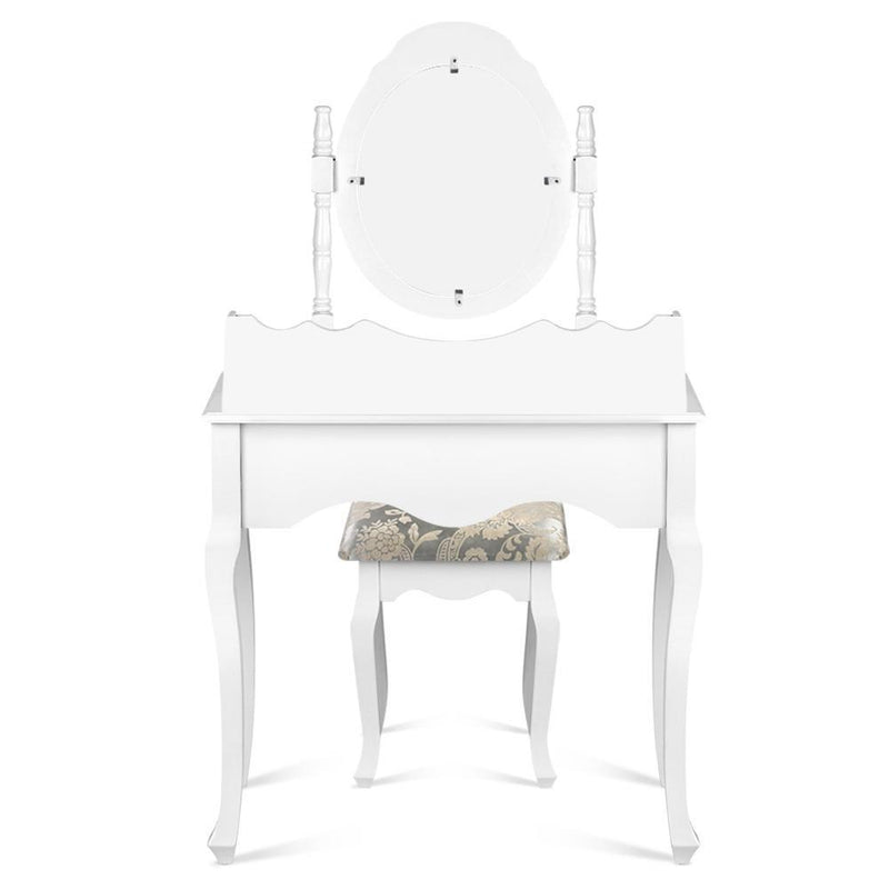 Artiss Provincial Dressing Table with Stool - White