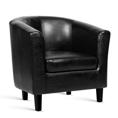 Artiss PU Leather Dining Armchair - Black