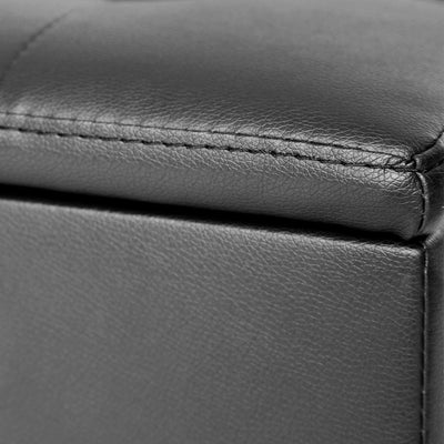 Artiss PU Leather Storage Ottoman - Black