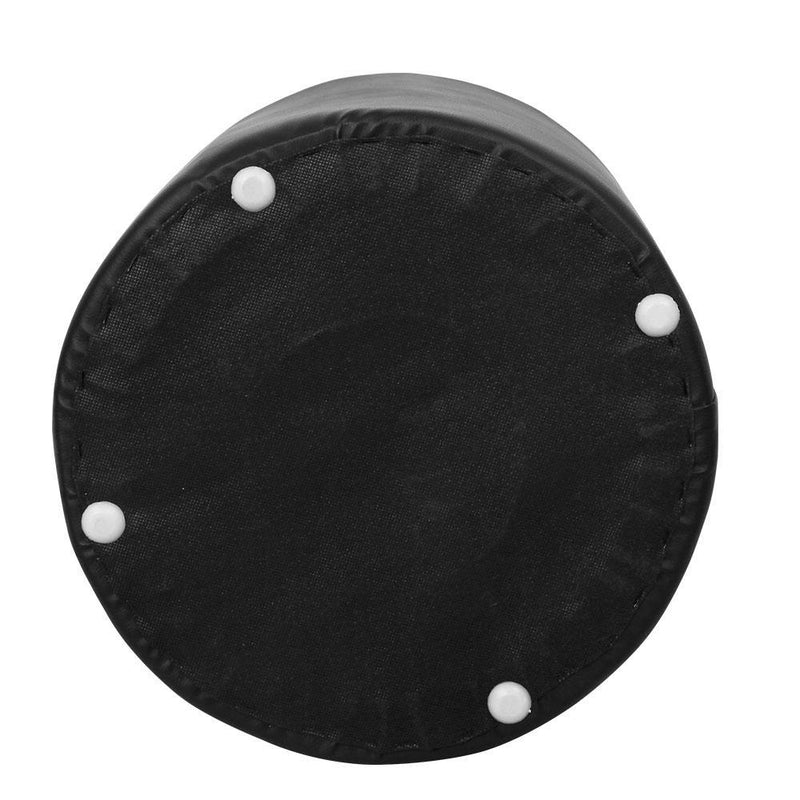 Artiss PVC Leather Round Ottoman - Black