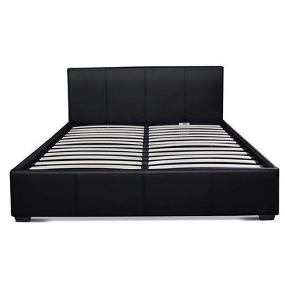 Artiss Queen Size PU Leather and Wood Bed Frame Headborad - Black