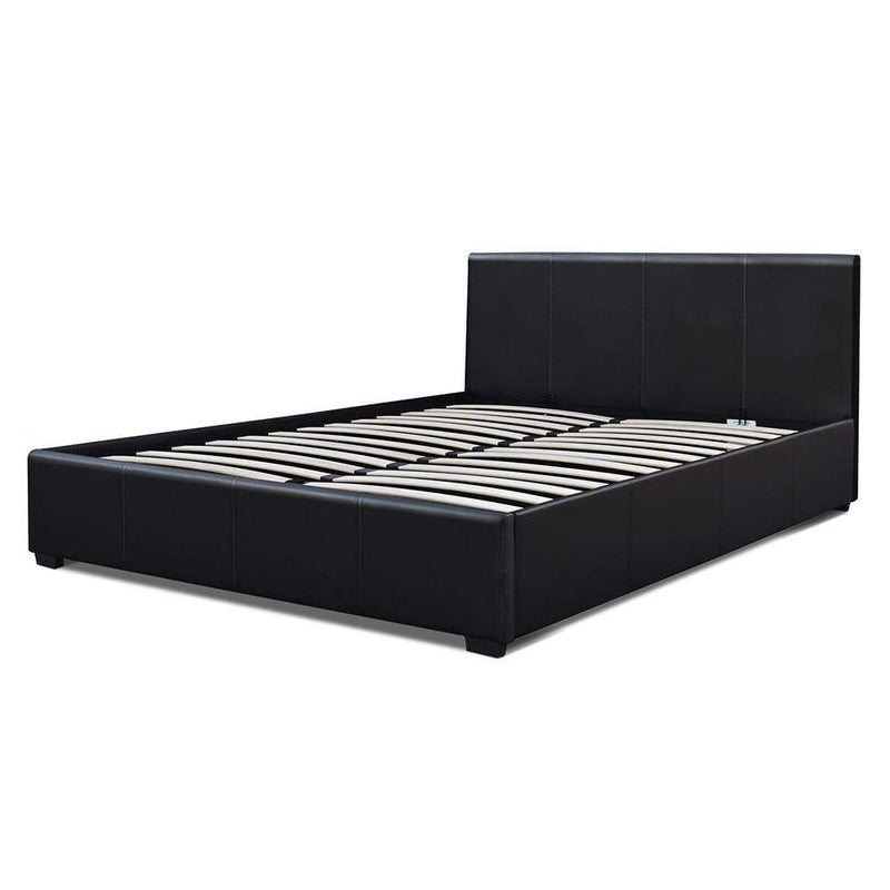 Artiss Queen Size PU Leather and Wood Bed Frame Headborad - Black