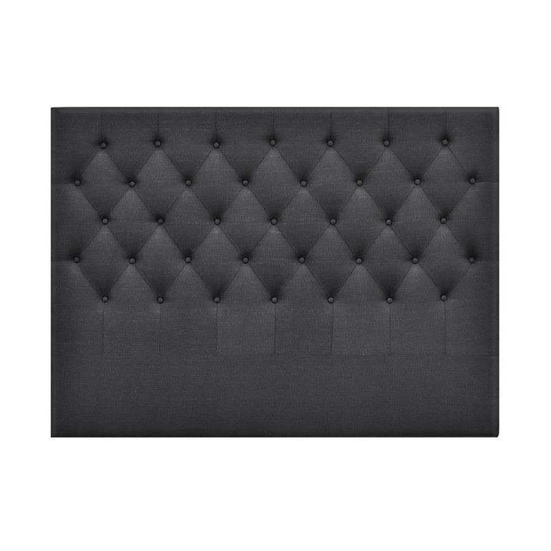 Artiss Queen Size Upholstered Fabric Headboard - Charcoal