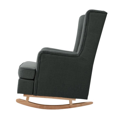 Artiss Rocking Armchair Feeding Chair Fabric Armchairs Lounge Recliner Charcoal Payday Deals