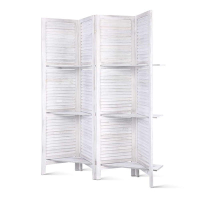 Artiss Room Divider Privacy Screen Foldable Partition Stand 4 Panel White Payday Deals