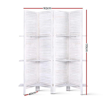 Artiss Room Divider Privacy Screen Foldable Partition Stand 4 Panel White Payday Deals