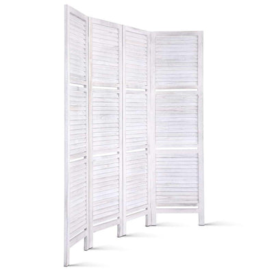 Artiss Room Divider Privacy Screen Foldable Partition Stand 4 Panel White Payday Deals