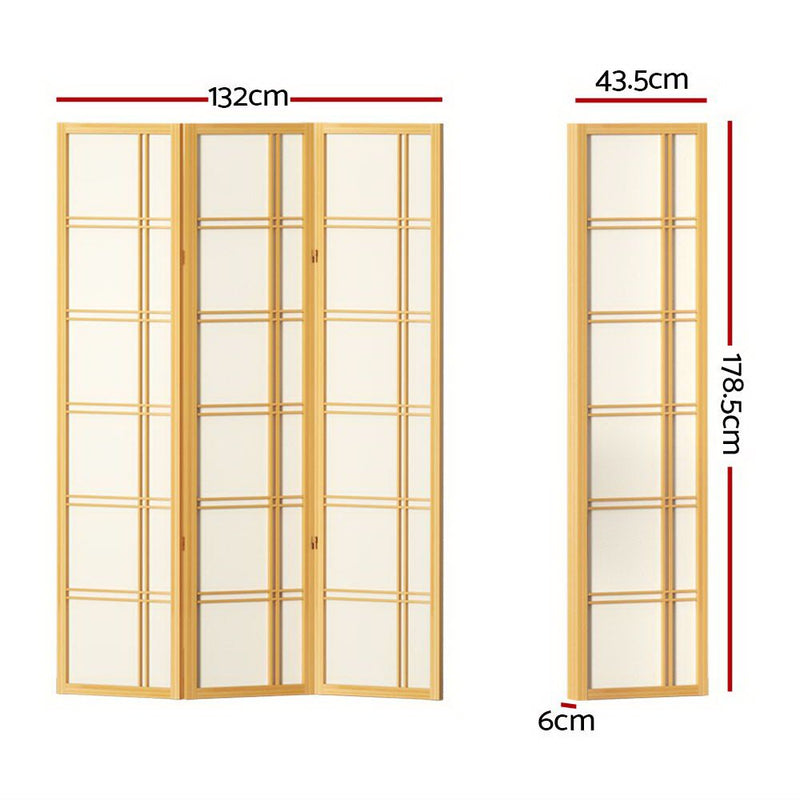 Artiss Room Divider Screen Privacy Wood Dividers Stand 3 Panel Nova Natural Payday Deals