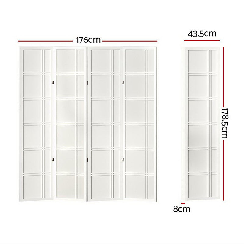 Artiss Room Divider Screen Privacy Wood Dividers Stand 4 Panel Nova White Payday Deals