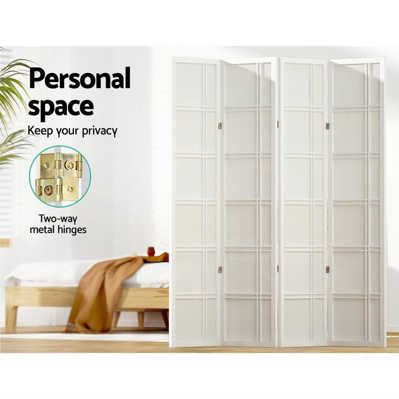 Artiss Room Divider Screen Privacy Wood Dividers Stand 4 Panel Nova White Payday Deals