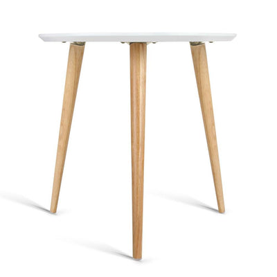 Artiss Round Side Table - White