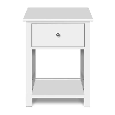 Artiss Rustic Bedside Table - White