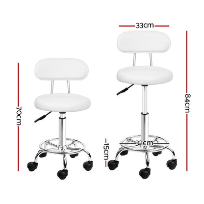 Artiss Salon Stool Swivel Barber Chair Backrest Hairdressing Hydraulic Height Payday Deals