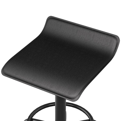 Artiss Salon Stool Swivel Height Adjustable Square Barber Spa Chair PU Black Payday Deals