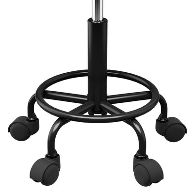 Artiss Salon Stool Swivel Height Adjustable Square Barber Spa Chair PU Black Payday Deals