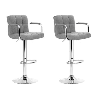Artiss Set of 2 Bar Stools Gas lift Swivel - Steel and Grey Payday Deals
