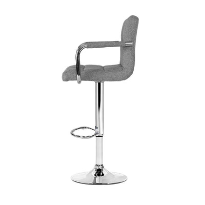 Artiss Set of 2 Bar Stools Gas lift Swivel - Steel and Grey Payday Deals