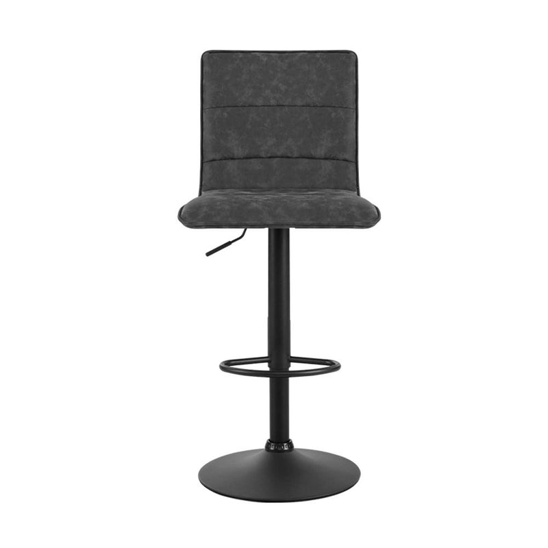 Artiss Set of 2 Bar Stools PU Leather Smooth Line Style - Grey and Black Payday Deals