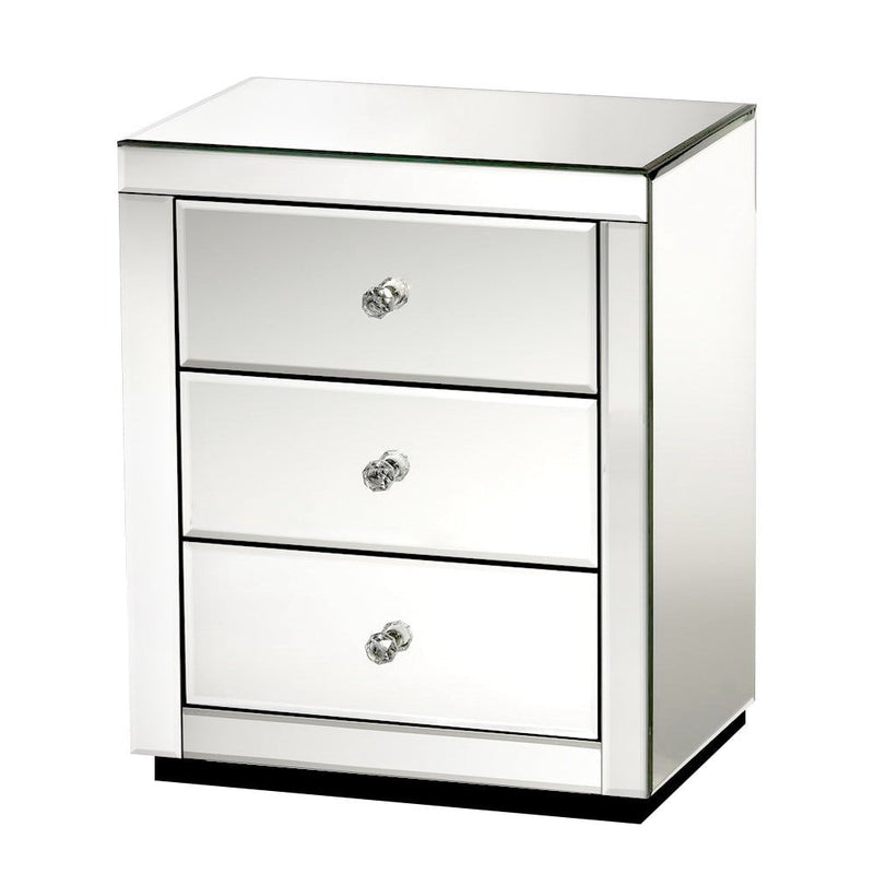 Artiss Set of 2 Bedside Tables Drawers Mirrored Side End Table Cabinet Nightstand Payday Deals