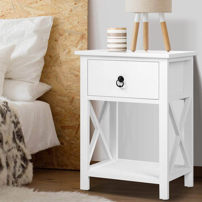 Artiss Set of 2 Bedside Tables Drawers Side Table Nightstand Lamp Chest Unit Cabinet Payday Deals