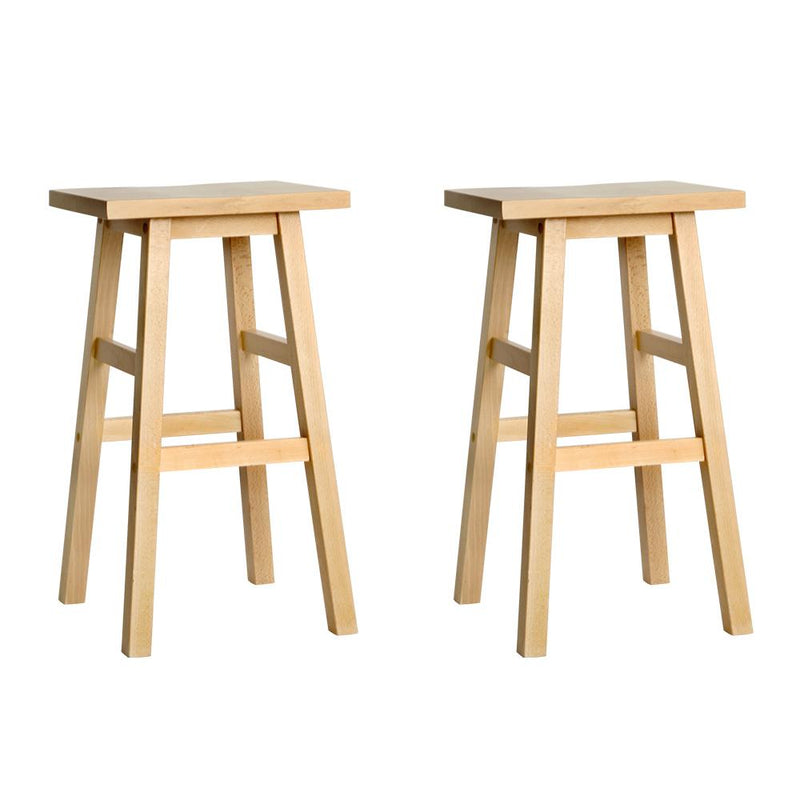 Artiss Set of 2 Beech Wood Bar Stools - Natural Payday Deals