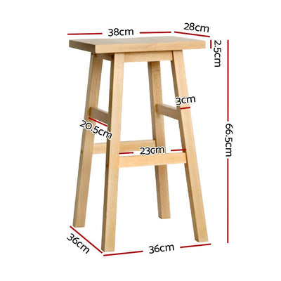 Artiss Set of 2 Beech Wood Bar Stools - Natural Payday Deals