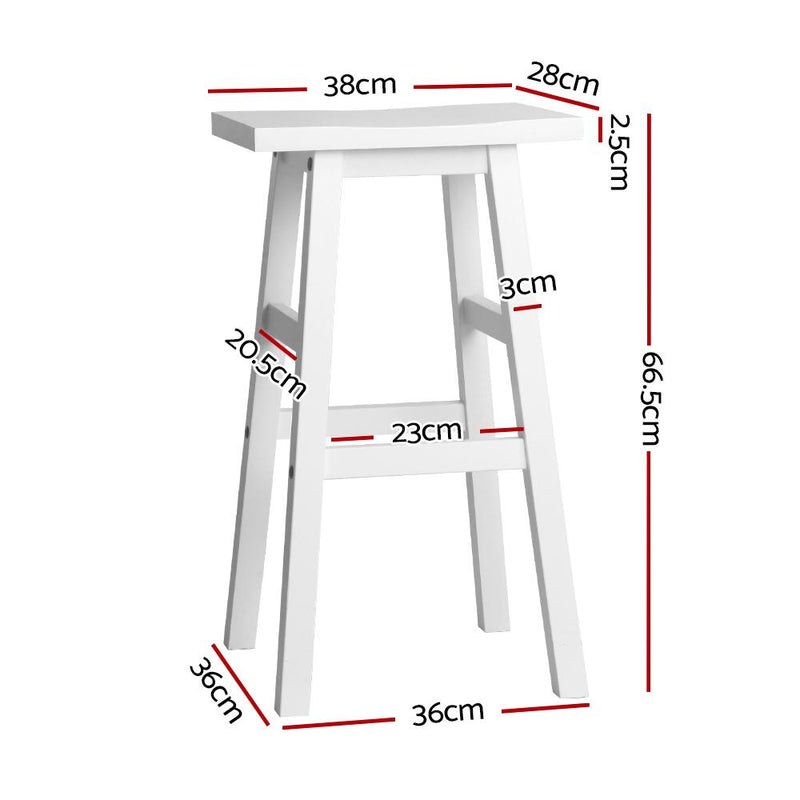 Artiss Set of 2 Beech Wood Bar Stools - White Payday Deals