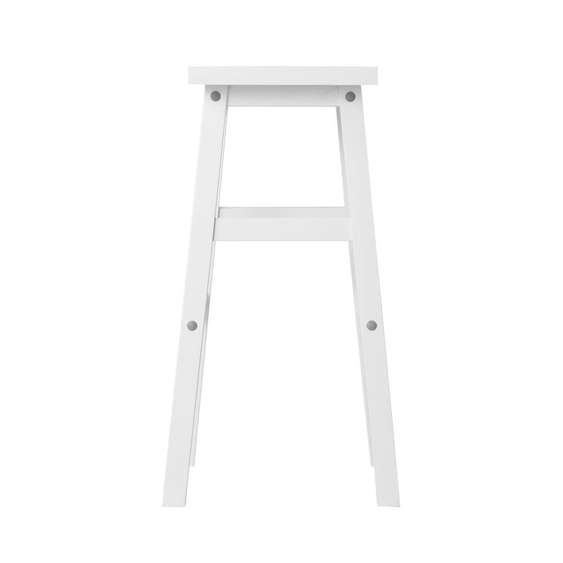 Artiss Set of 2 Beech Wood Bar Stools - White Payday Deals