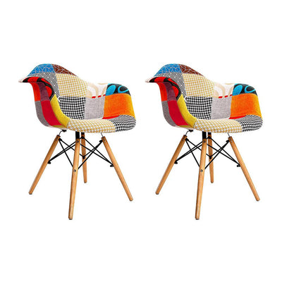 Artiss Set of 2 Fabric Dining Chairs Payday Deals