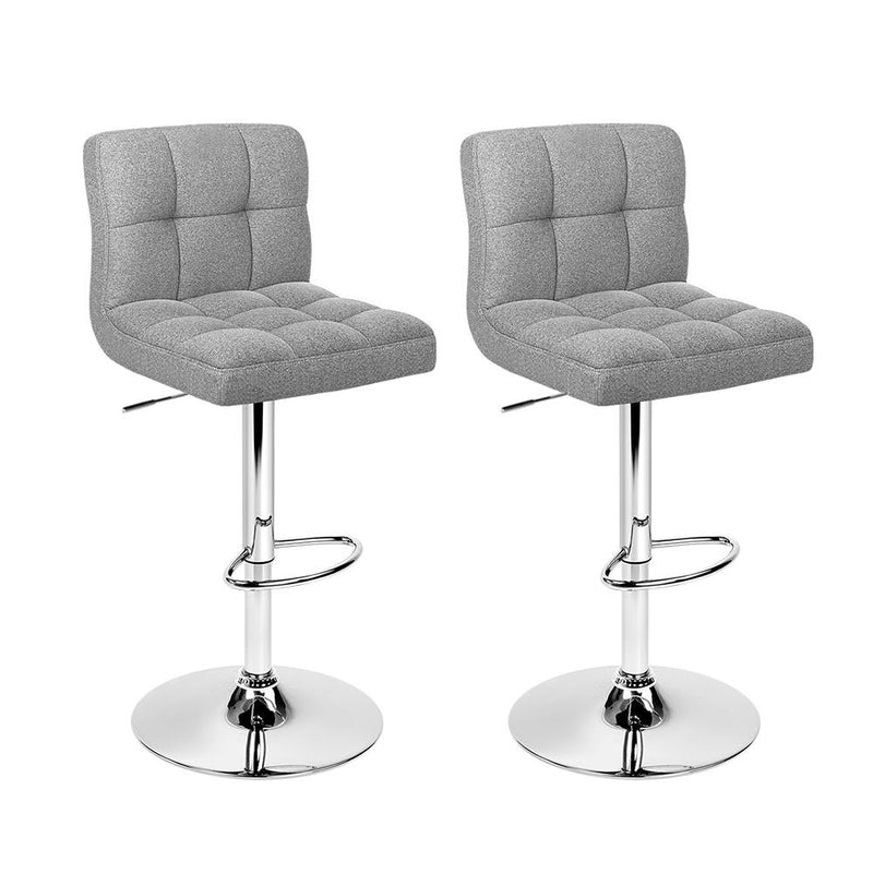 Artiss Set of 2 Fabric Swivel Bar Stools - Grey Payday Deals