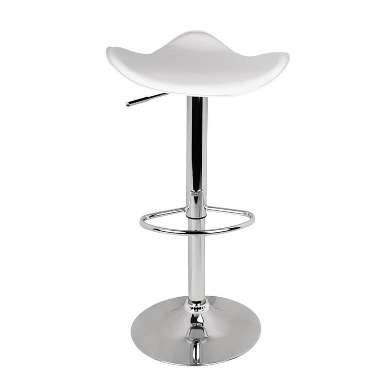 Artiss Set of 2 Gas Lift Bar Stools PU Leather - White and Chrome Payday Deals