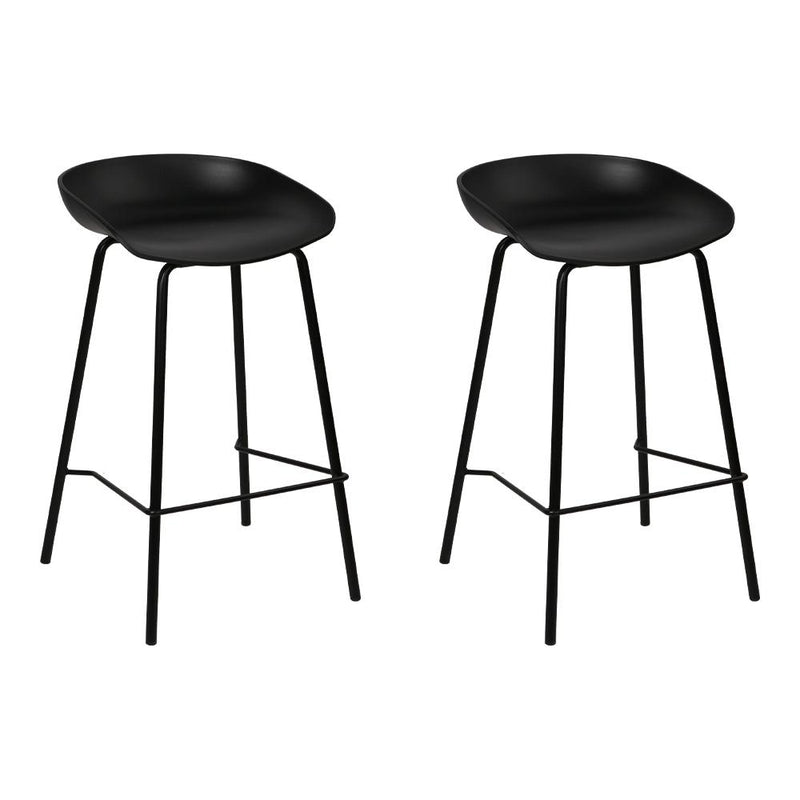 Artiss Set of 2 Metal Bar Stools - Black Payday Deals