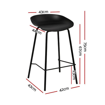 Artiss Set of 2 Metal Bar Stools - Black Payday Deals