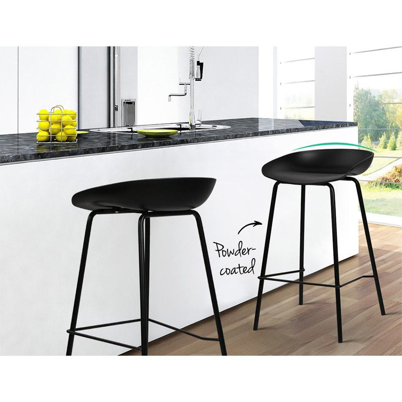 Artiss Set of 2 Metal Bar Stools - Black Payday Deals