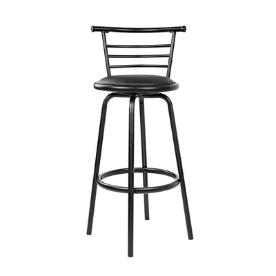 Artiss Set of 2 PU Leather Bar Stools - Black and Steel Payday Deals