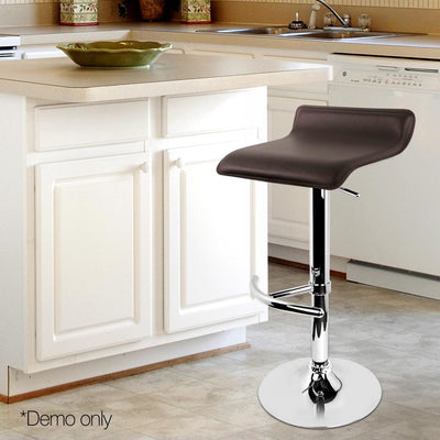 Artiss Set of 2 PU Leather Bar Stools - Chocolate Payday Deals