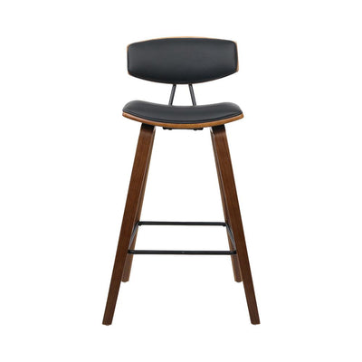 Artiss Set of 2 PU Leather Circular Footrest Bar Stools - Black Payday Deals