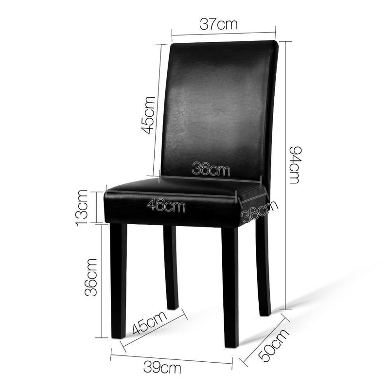 Artiss Set of 2 PU Leather Dining Chairs - Black Payday Deals